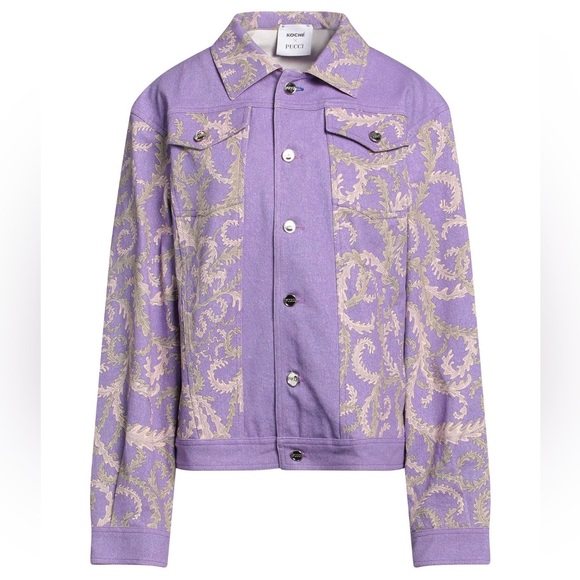 KOCHÉ x Pucci lavender denim jacket with two chest pockets - Picture 1 of 3